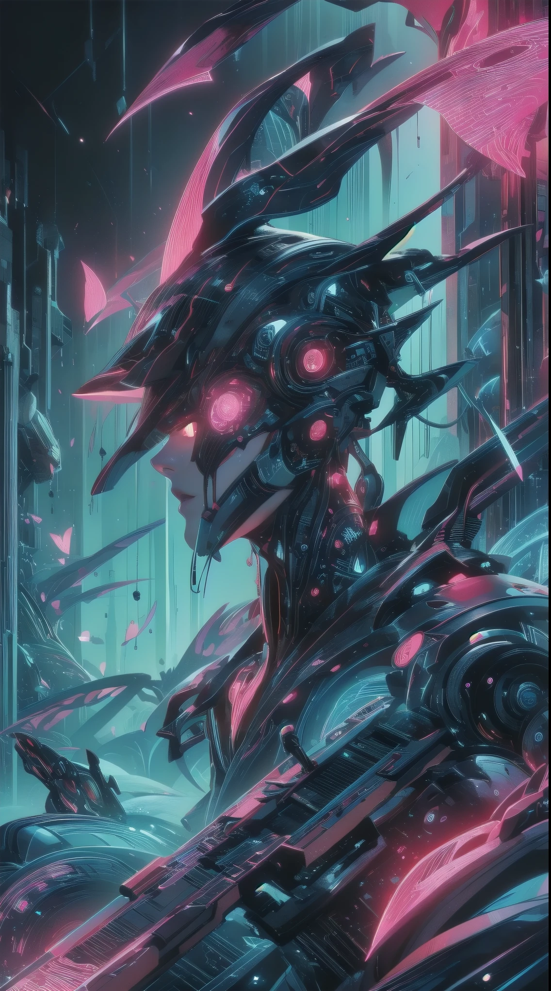 full plane from head to toe , plano general:1.4, ( handsome cyborg young man ) bold, Menacing gaze. he is half in profile the image is seen from head to toe, there is wind, leaves fly and some dust , He wears gothic clothing , with mechanical body parts , cables terminal circuits , she looks at the horizon , UHD, Retina, masterpiece, Accurate, Anatomically correct, textured skin, Super detail, high details, high quality, Award Winning, best quality, highres, 1080P, HD, 16K
