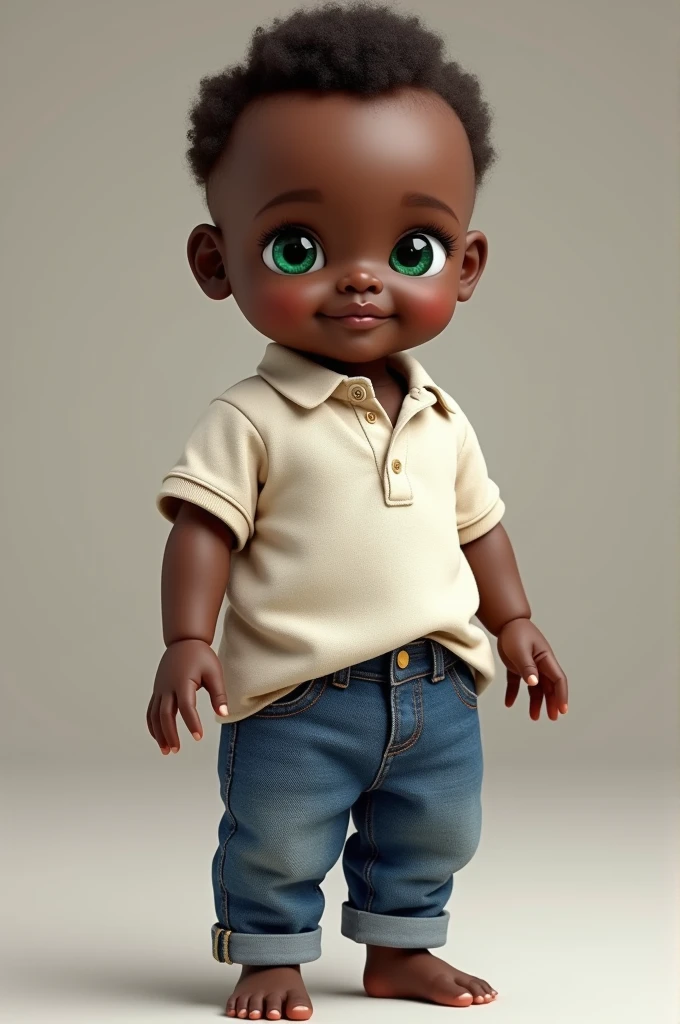 realism portrait of a 7 month old obese African American baby ((dark brown skin color)), ((chibi)), ((heavyweight style)), cute smile, ((big muscles)), wearing tank top , black pants and black shoes, current fashion, african military style hair cut, dark lighting background, close-up, product view, detailed facial details, perfect face, sharpness, trend art, sharp facial details, cgsociety, ultra digital art quality, hyper exquisite details, 4k, 8k soft lighting, --iso 100 dreamy, fashion -