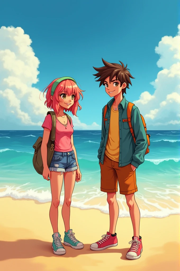 Ramona flowers and Peter Parquer on the beach