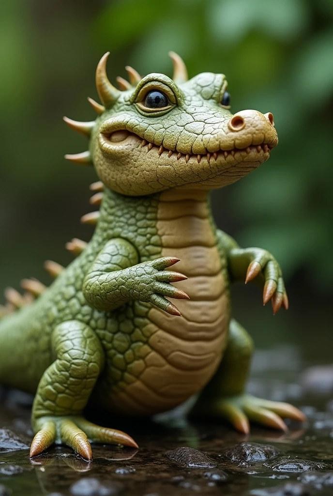 Pinecone Dragon, Scales mimicking the intricate patterns of a pinecone, (close-up), (Sharp Focus), (f_stop 2.8), (focal_length 85mm) macro lens f/2.8, nestled in a (lush) evergreen forest, (sunlight) filtering through the trees, casting (dappled) light on its (textured) body, (emerald) eyes gleaming, (serene) expression, photographed with a (Canon EOS R5), symbolizing (resilience) and (nature's) protection