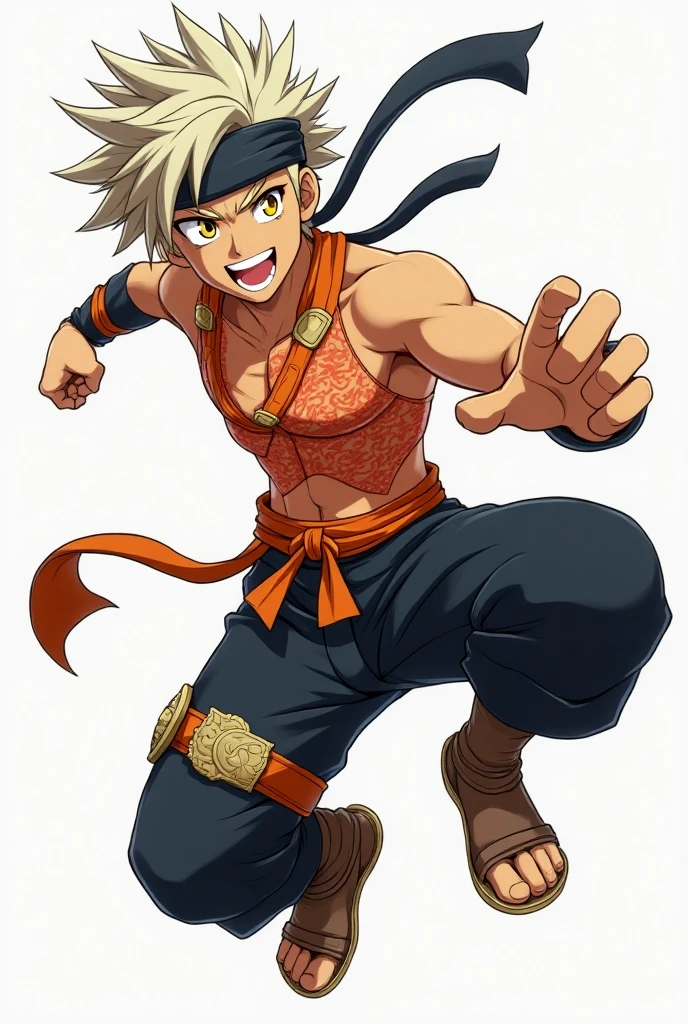 (tmasterpiece,top Quority,best qualtiy),pix,pixelart,the elf,full bodyesbian,(Dark skin),chest muscle,Abs,(Handsome male),Martial artist,fist,火焰