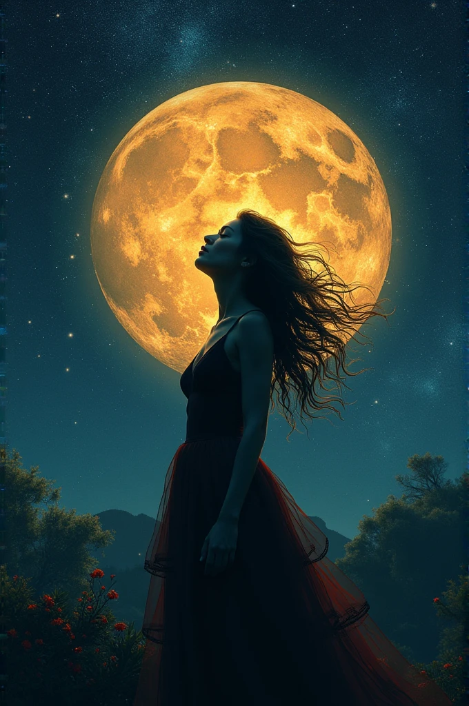 ultra realistic image of mother earth gaia hugging looking at luna brillante , more specifically luna hermosa , blessing our country that is on fire now with the fires, convey depth,(fondo atardecer nubes Orange nubes Pink :1.4), high quality, (RAW photo, best quality), (realistic, photorealistic: 1.4), (extremely delicate and beautiful: 1.4), amazing, fine details, masterpiece, ultra detailed, high resolution, best illustration, best shadow, intricate, ( extremely intricate: 1.2), (exquisitely detailed skin), cinematic light, perfect anatomy, (cool color: 1.4), sharp focus, 8k UHD, DSLR, (Fujifilm XT3),(85mm F/1.4), (pose americano :1.4), (iluminación cinematográfica :1.4), Epic Fantasy Art Style HD, 4K fantasy art, epic fantasy digital art style, epic fantasy art style, Fantasy Woman, epic fantasy art portrait, Epic fantasy style, hyperrealistic fantasy art, hd fantasy art, Epic fantasy character art, epic fantasy art, in style of dark fantasy art, epic fantasy digital art,( anatomía perfecta detallado :1.4) 