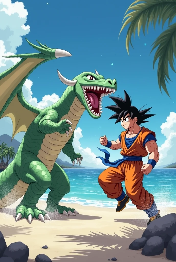 Goku launches Turtle Pie Qigong Deep Sea Battle Muscle Lizardman --auto