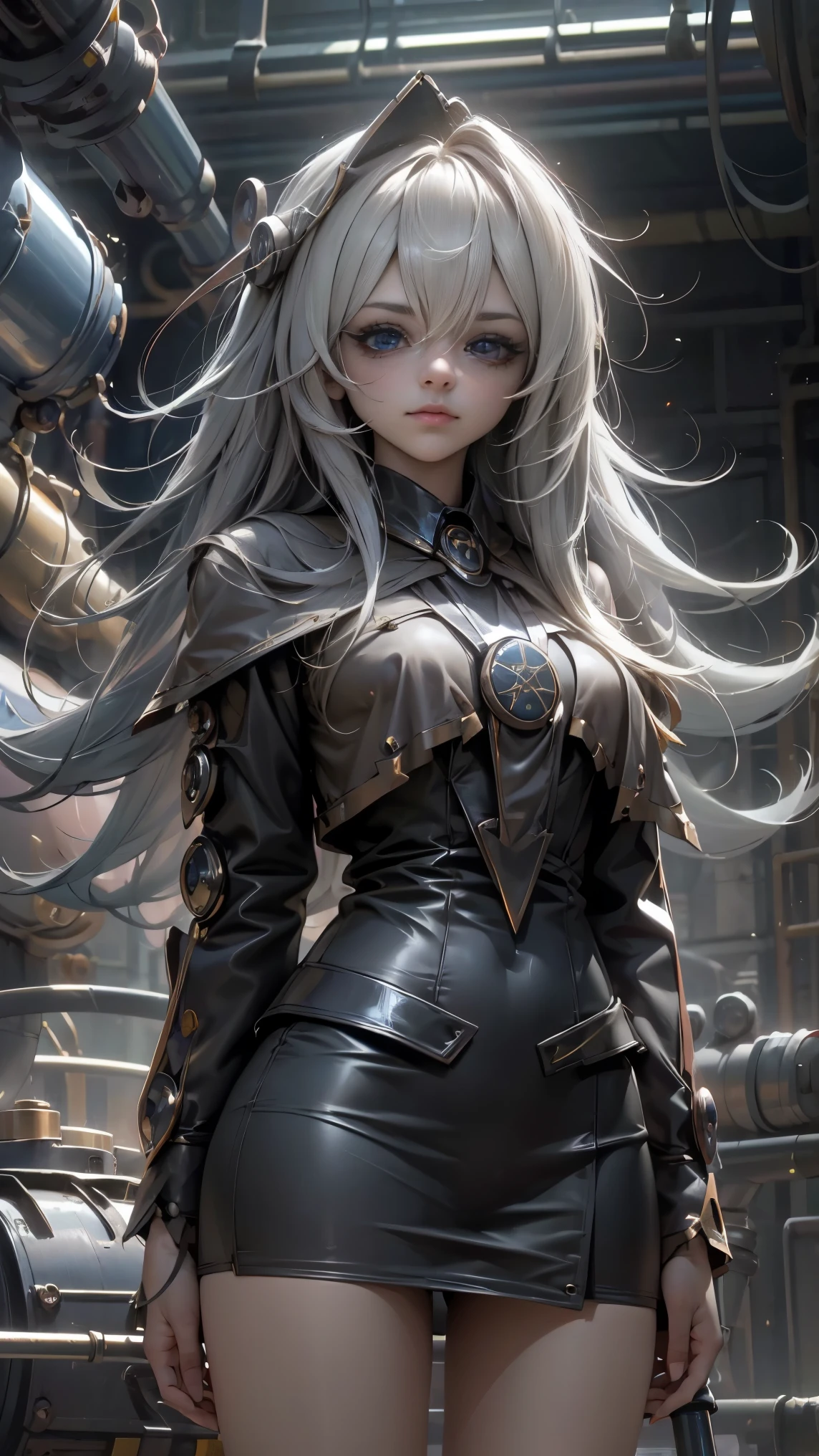 masterpiece , The best quality ,
1niña Dark Magician Gils, only, long hair, blonde hair, photorealistic,
(Beautifully detailed eyes: 1.2),open clothes, bright eyes, Shiny hair, shiny skin,((1 realistic robot)), Metal construction, wires and cables, (bright eyes), (mechenical arms), Science-Fiction,(big wick arm),Cowboy shot, Power tank,