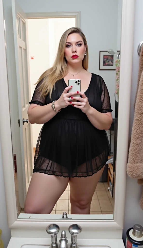 photo of a leashed , dog collar,mature, masculine transgender woman walking, collar, dark and dirty toilet, bokeh, mirror, perfect face, masterpiece, perfect lighting, incredible detail, full body, selfie, instagram lut