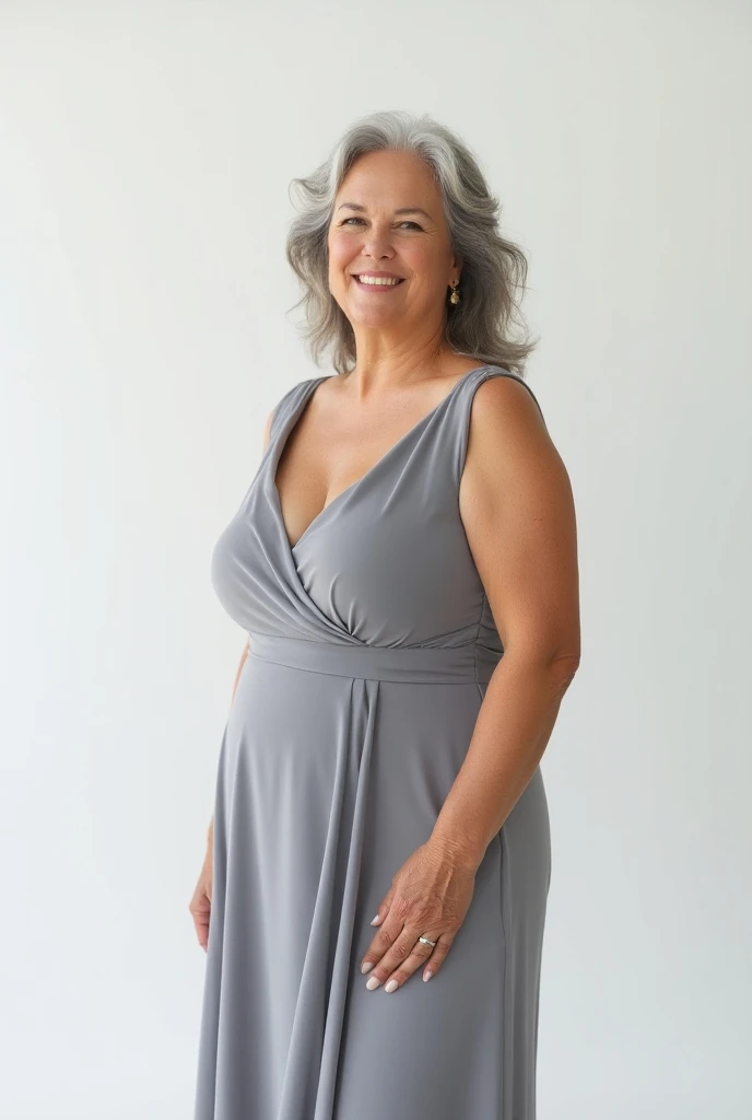 Beautiful woman 50 years old a little fat, Catalog photo, white
