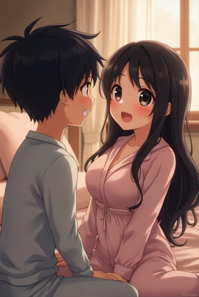 Naked nobita and suzuka bathing together