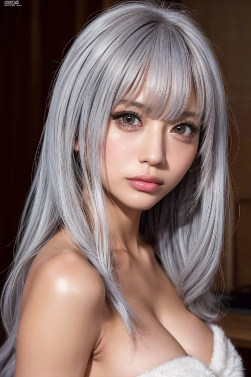 Completely naked、Red Eye、Silver Hair、Girl、Erotic、1