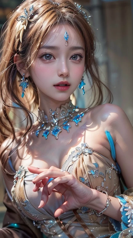 ((Highest quality)),(Ultra-high resolution),(Very detailed),(Detailed Description),((The best CG)),(masterpiece),Highly detailed art、Small breasts、(((See-through dress 1.5)))、hair ornaments、Tie your hair、Sparkly necklace、Ultimate Beauty 1.5、(((Place your right hand on your mouth 1.5)))、Brown Hair、Smiling gently 1.2、Luxurious living room