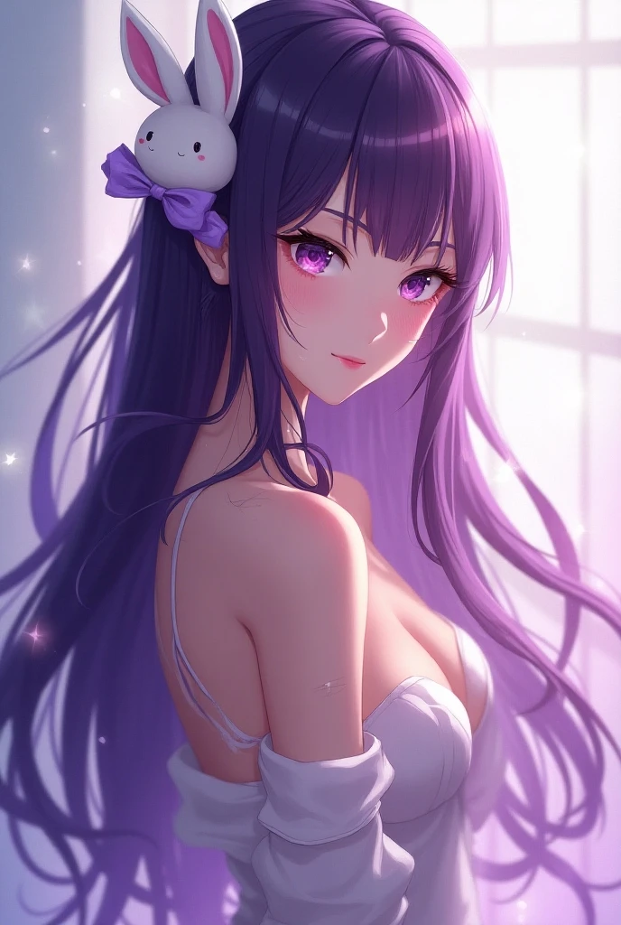 Best Quality,High resolution,8k,(plain white background, no patterns, no textures, just a plain white background:1.3),Masterpiece:1.2),beautiful girl,Big Breasts,(Glossy, deep purple hair:1.3),bob cut,Beautiful purple eyes,A set of lingerie featuring intricate lace detailing(pink color). The bra has delicate lace trim along the edges with a floral or geometric pattern, and adjustable straps with small, refined accents. The panties are designed with matching lace, featuring a soft, breathable fabric with a touch of elegance. The color scheme is sophisticated, such as soft pastels or classic black with subtle touches of gold or silver,Gentle look,A refreshing look,smile,Best quality,Best Quality,Aesthetic and aesthetic:1.2,Best details((Super detailed))(High-definition CG illustrations),Slender body,smile,blush,cute,Scrounge,Looking up,Being spoiled