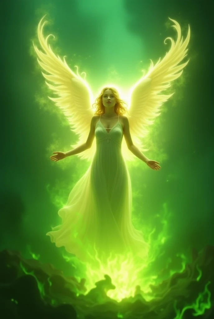 Here is an image of the Archangel Raphael, as an extraterrestrial being endowed with cosmic power, emanating an emerald green light of healing for the entire universe
