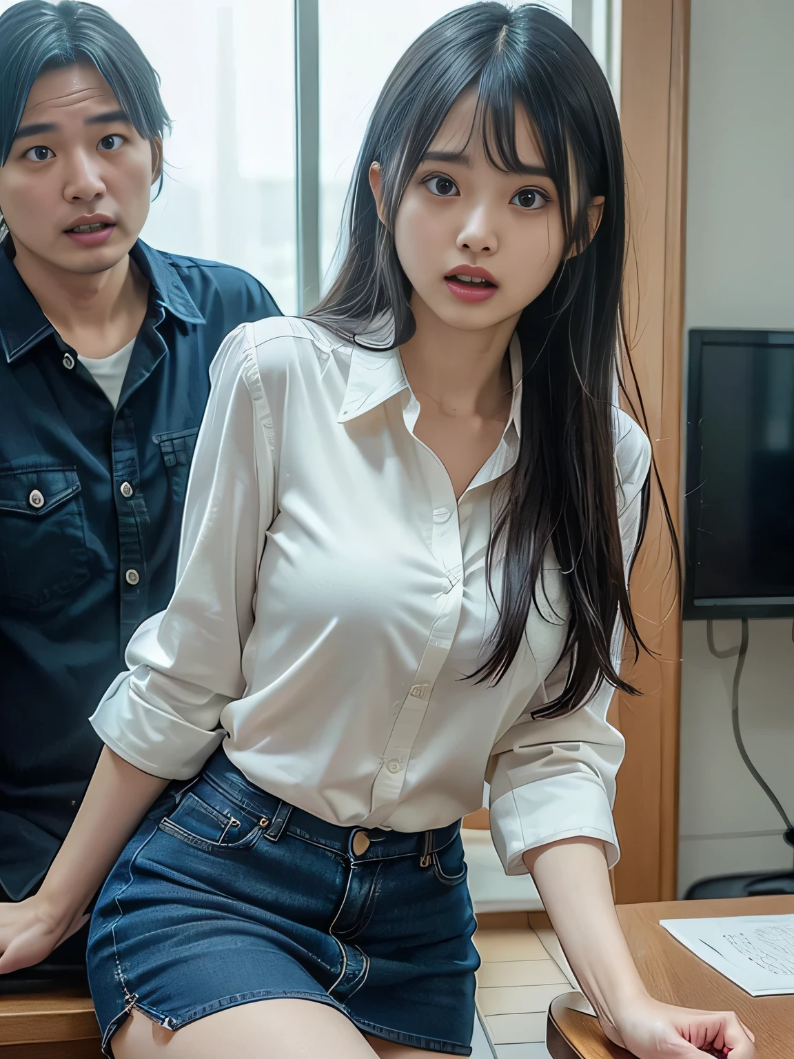 (High image quality), (Realistic photos)、1 male、1 female、No audience ...