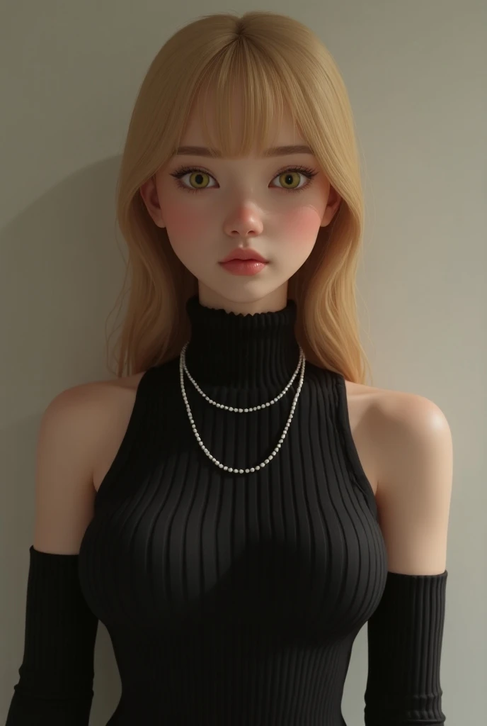 1girl, mature female,  solo, (skinny:1.2), (small breasts:1.2), (straight hair, bob cut, pale blond hair:1.2), (light eyes, eyeliner, eyeshadow, eyelashes, natural makeup, hair ornament)