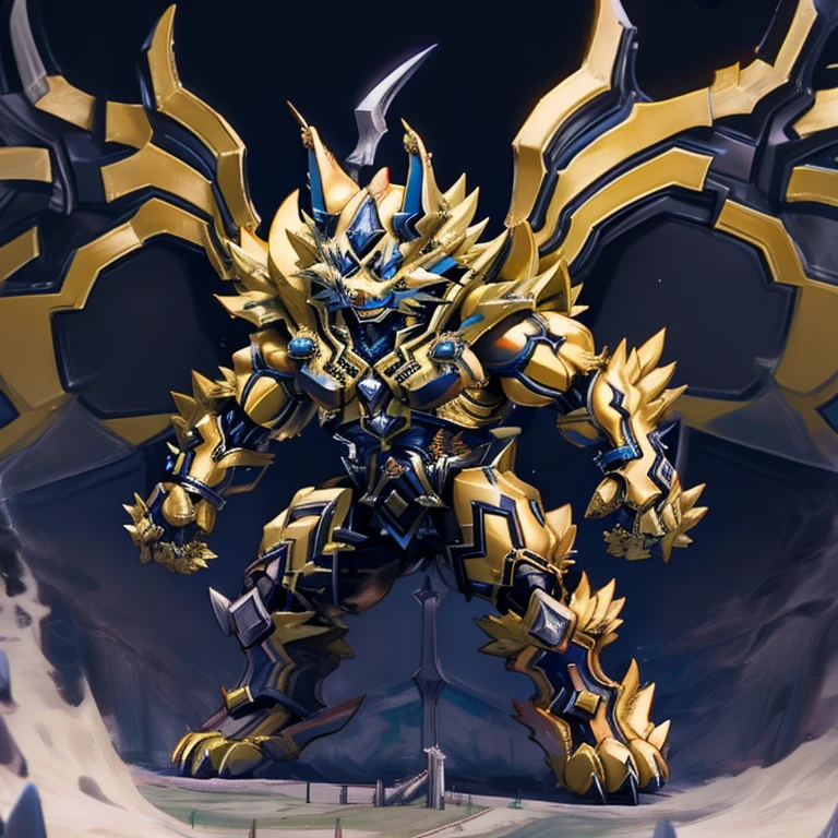 - ZERAORA, 8K, Masterpiece, highres,
- Zeraora's giant robot, Powered exoskeleton with the same design as Zeraora. whole body shines like metal, Wearing cyberpunk mecha, emphasizes the muscles, suit fully made of metal, intricate armor, Robotic suit, suit fully made of metal, cyborg
- Detailed head, Detailed Body, Detailed abs, full body.

- gigantic muscles, Gigachad Muscular, big muscle, pecs, triceps, traps, unusually developed muscular body, body full of huge muscles. showing off muscles, pectorales enormes, Exaggeratedly huge muscles. Long legs.
- nj5furry, The claws are sharp, Sharp teeth, sharp claws.
-  Spread wings, It has wings, have big wings, golden wings),

- hyper golden penis, menacing pose, no face.
- The as big as a building Exoskeleton ZERAORA in the small street
- massive:3.0,Big Muscle:1.1(heavyweight,strong,macro,Emphasize huge size, Stepping on the ruins), background((the collapse building,raising little spoke,the little sparks,the rift in the road)),high angle perspective.