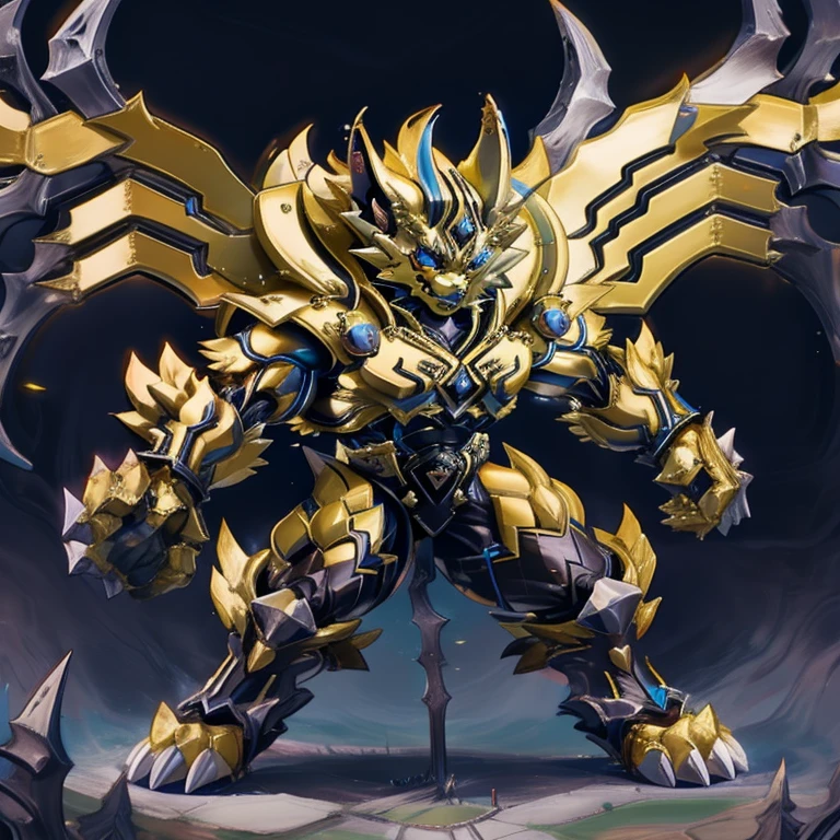 - ZERAORA, 8K, Masterpiece, highres,
- Zeraora's giant robot, Powered exoskeleton with the same design as Zeraora. whole body shines like metal, Wearing cyberpunk mecha, emphasizes the muscles, suit fully made of metal, intricate armor, Robotic suit, suit fully made of metal, cyborg
- Detailed head, Detailed Body, Detailed abs, full body.

- gigantic muscles, Gigachad Muscular, big muscle, pecs, triceps, traps, unusually developed muscular body, body full of huge muscles. showing off muscles, pectorales enormes, Exaggeratedly huge muscles. Long legs.
- nj5furry, The claws are sharp, Sharp teeth, sharp claws.
-  Spread wings, It has wings, have big wings, golden wings),

- hyper golden penis, menacing pose, no face.
- The as big as a building Exoskeleton ZERAORA in the small street
- massive:3.0,Big Muscle:1.1(heavyweight,strong,macro,Emphasize huge size, Stepping on the ruins), background((the collapse building,raising little spoke,the little sparks,the rift in the road)),high angle perspective.