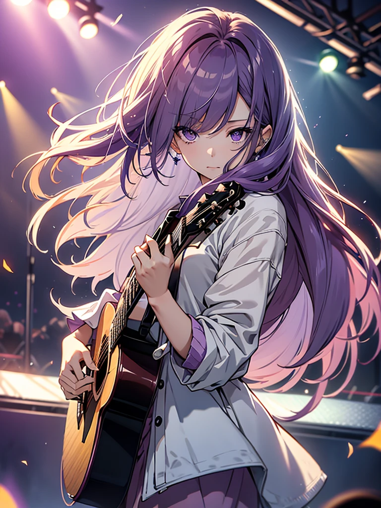 vestia zeta  as rockstar playing guitar , anime style <lora:Vestia Zeta Locon:0.7>, masterpiece, best quality, masterpiece