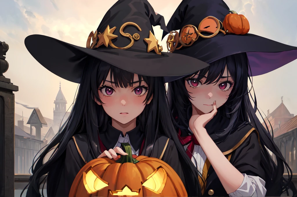 girl、Blindfold、Unstable thoughts、Desire to dominate、Halloween、Witch Costume、lanthanum、