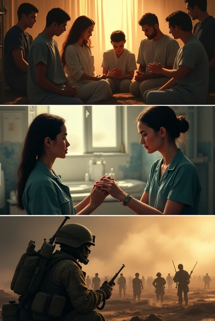 A young woman wearing a shirt with the number 1998 with a soldier wearing a shirt with the number 2002, holding hands
