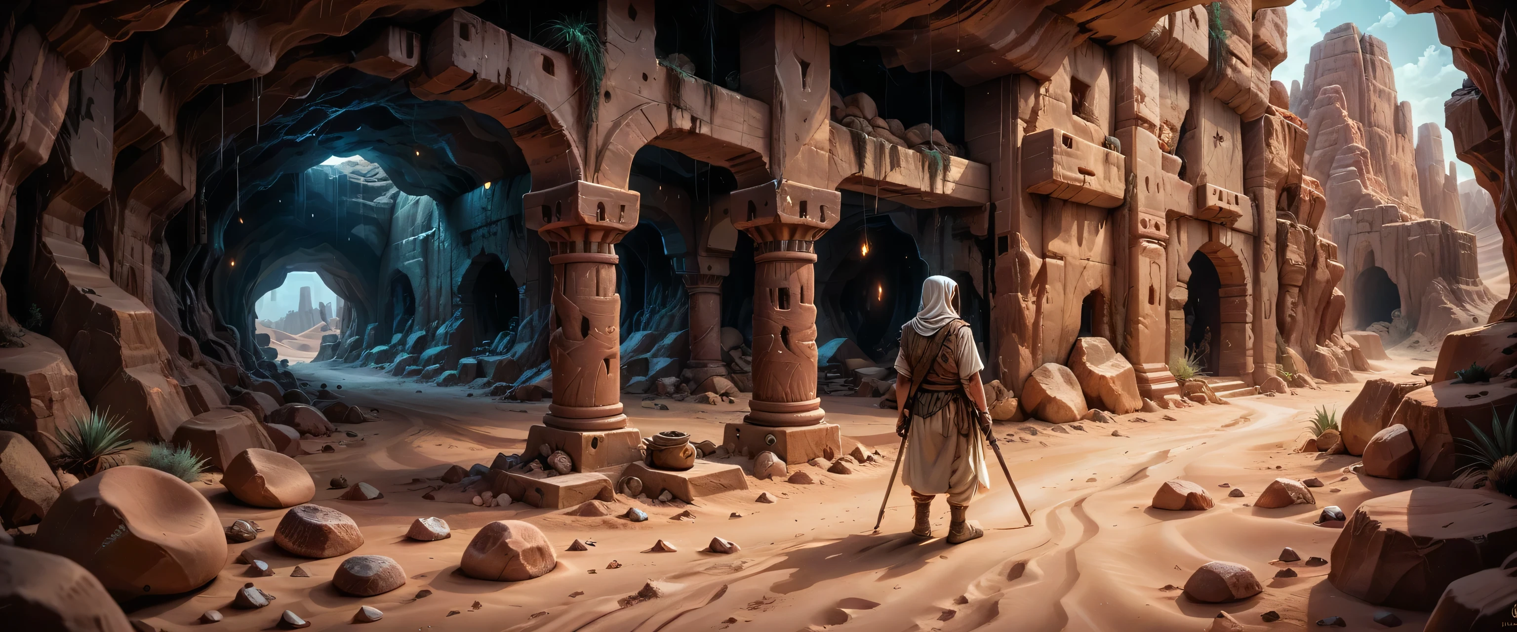 a cave in the desert 