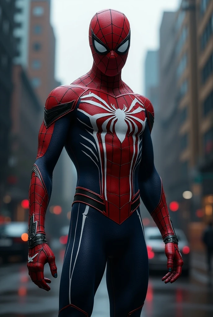 Spiderman fighting pose, details modern clothing, HDR, UHD, 64K, highly detailed, professional photography , sketch style, ink scratches, sharp lines, trending on artstation, realistic engine, vivid colors , high resolution scanning, The camera details everything, Moonlight highlights your muscles and scars. The scenery is lush and mysterious, with a dark city and surroundings. The camera details everything.