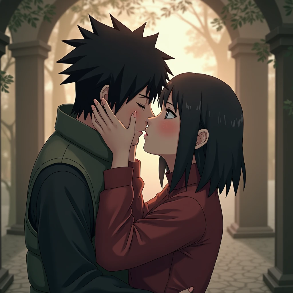Naruto kissing Sasuke