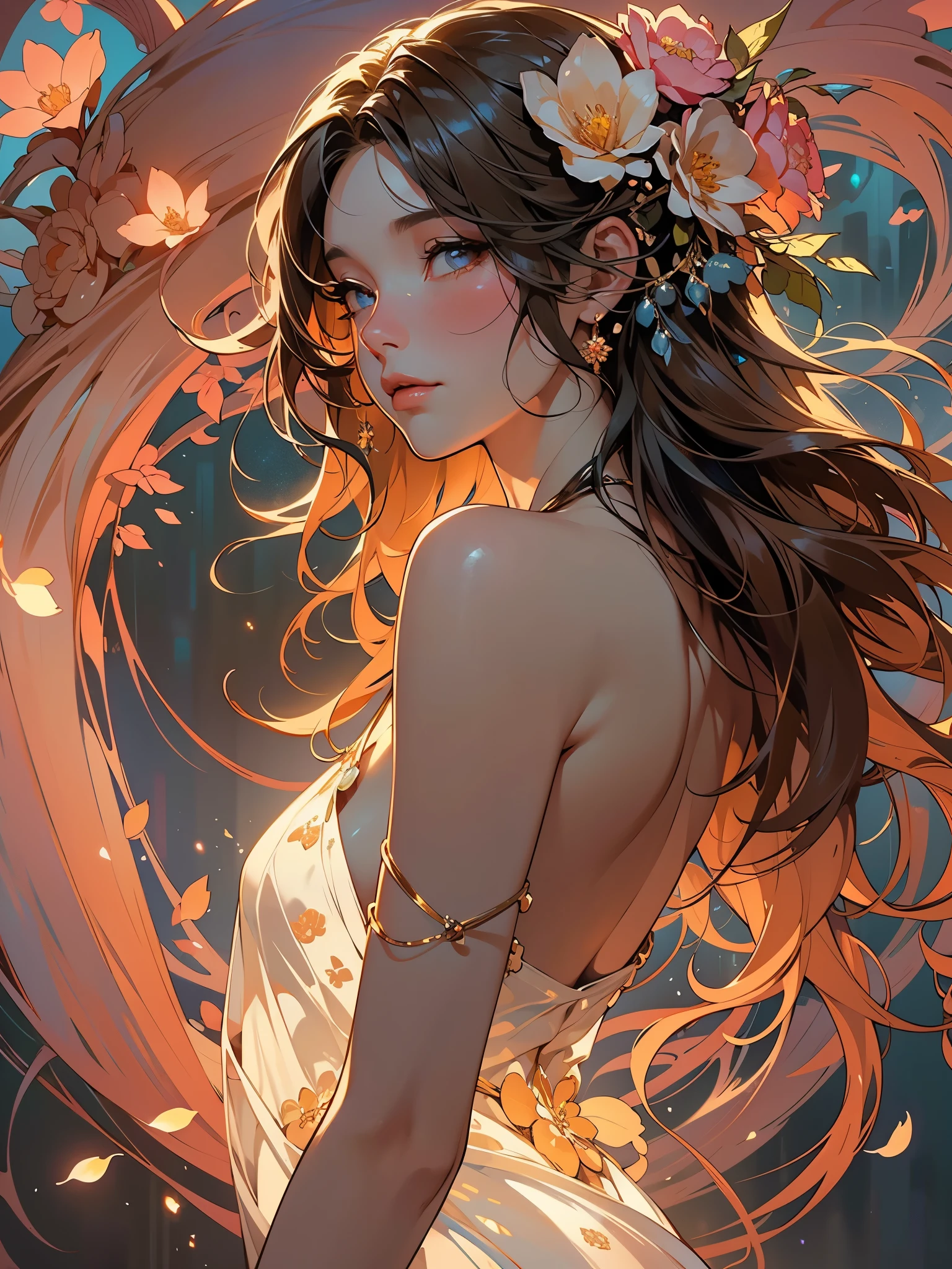 estilo de tatuagem tribal,Greece,alta qualidade, corpo feminino mulher,mulher bonita com cabelo preto longo,Estilo de tatuagem,Estilo Alphonse Mucha, campos de caramelo, obelisco, white location, marrom, Cores,Fantastic Paintings by Paolo Eleuteri Serpieri ,cores uhd, (Canon EOS 5D Marca IV:1.2), (obra-prima: 1.2), (melhor qualidade: 1.2), (altamente detalhado: 1.3), (detalhe intrincado), (capturando cada detalhe requintado:1.2), alta resolução, best illustration, perfect lighting, 4k, olhos perfeitos, rosto perfeito, perfect lighting, (high resolution, fotorrealista:1.4), (((corpo inteiro))), (master part, high resolution, fotorrealista:1.4), (Serena Noite Estrelada:1.2), (menina com cabelo longo:1.2) Looking Up The Sky, deitado em um (gramado baixo:1.1), (mar de flores coloridas:1.2) Cercando-a, Creating a (magical ambiance:1.2), (camera capturing the scene:1.2), (Focus on the starry sky:1.2), (lua grande brilhante:1.2), (Cometa brilhante:1.2) Cutting the sky, deixando um (trilha luminosa:1.2) em seu rastro, (pura beleza e charme:1.2) symbolizing the connection between the girl and the universe around her, (Capturing the essence of celestial wonder:1.1).STYLE JKenneth Rocafort ::2.9 (masterpiece:1.2, best quality), (finely detailed beautiful eyes: 1.2), ((1girl Kelly Brook very beautiful woman BIG BREAST )), ((solo)), (red eyes:1.4), (finely detailed eyes and detailed face:1.3),), (with jeans and a white t-shirt or dress:1.3), (beautiful and clear background:1.2), (extremely detailed CG, ultra-detailed, best shadow:1.1), ((depth of field)), ((watercolor)), large breasts, bare shoulders, flowers and petals, beautiful concept illustration , (white background:0.5), (illustration :1.1), (extremely fine and beautiful:1.1), (perfect details:1.1) experience