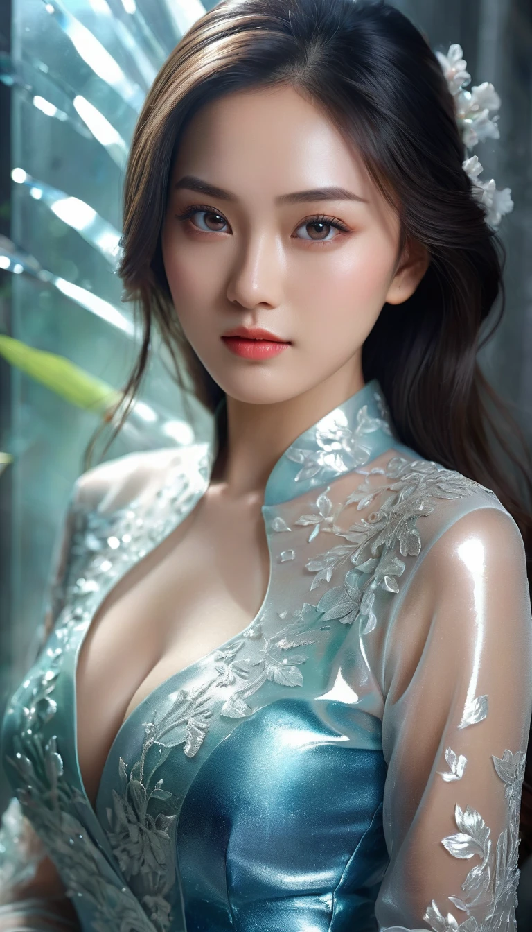 porcelain cyborg, Chinese Blue and white porcelain 14th century, diffuse lighting, fantasy, intricate, elegant, highly detailed, lifelike, photorealistic, digital painting, artstation, illustration, concept art, smooth, sharp focus, art by John Collier and Albert Aublet and Krenz Cushart and Artem Demura and Alphonse Mucha