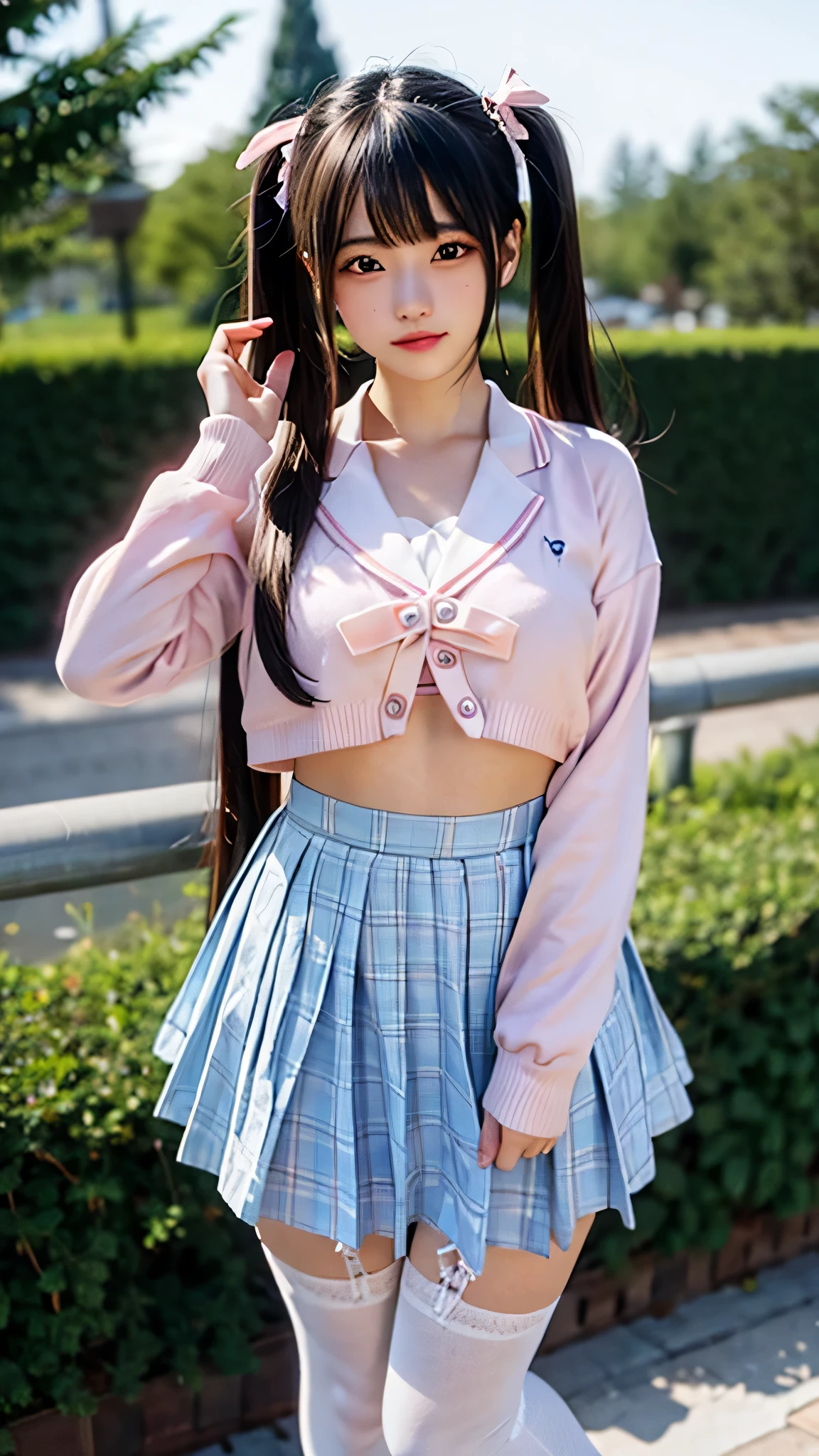 best quality, table top, Shi Elf 2, ,sit,(Showing some pink .), High school girl, beautiful girl, Tall in a sailor suit, pleated skirt, The shirt opened.,Medium breastsuality pixie cut, Beautiful eyes of light brown color, ((Posing for pictures)), looking at camera, Taken from below..,
