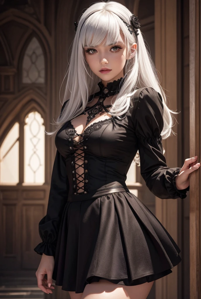 Hard Dark Gothic Makeup、Deep Night Sky、Horror、Black dark eyeshadow、cry、sad、Good skin radiance、Dark Gothicメイク、Dark smile、palace、The beauty of fragrance、24-years-old、Expression of intense sexual pleasure、Embarrassed look、Dark Gothic、Obscene language、highest quality、Expression of sexual pleasure amid suffering、Drunk face、紫のMaid clotheysterious、Noble、The face of someone holding it in the toilet、sexy、Loving smile、Twin tail hair、Right blue eye, Left eye is red、Super tempting pose、Platform Heel Shoes、Heavy makeup、Gothic Lolita clothes、A little slimmer、(Silver Hair)、Long Hair Straight Hair、Cute Gothic Lolita Dress、Beautiful Face、elegant features、Attractive face、Stained glass is the background、Chest glistening with sweat、The room is dark、goth long dress、Bell Sleeves、Wizard Sleeve、Decadent look、Sexually excited expression、Glossy thighs wet with water、Thighs that are wet and shiny with oil、Background of a room full of roses、sad expression、Rose Maiden、The embroidery is pink、The dress has pink embroidery.、Thigh-high socks、Knee-high socks、Gentle expression、Dark black eyeshadow、despicable act、Stained glass and rose background、thighs are a little thin、Female Duo、Female couple、dark church background、Stained glass、Black metal world、Dark Castle、Dark Room、Slender body、upright、walk、Are standing、gothic long dress、The whole body is sweaty and shiny、I sweated a lot.、My thighs are sweaty、My thighs are wet、Her thighs are shining with sweat、A lot of sweat glistening all over the body、((Big Breasts))