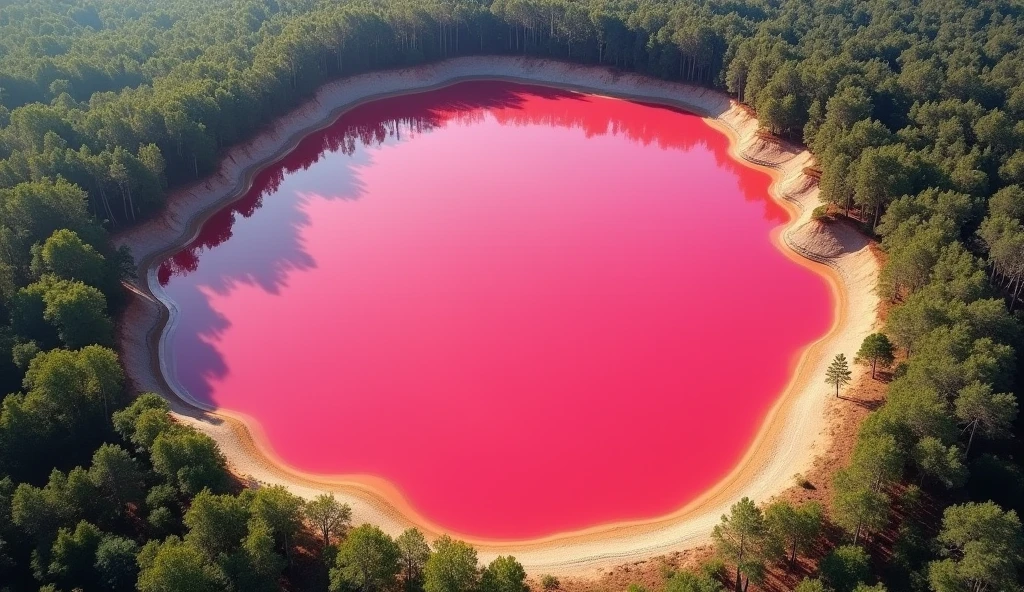 Lake Hillier in Australia has a surprising pink color
