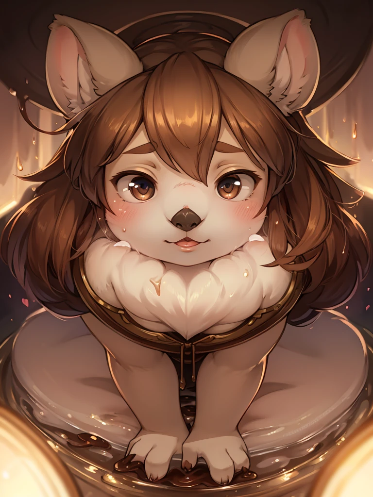 The boy has dog ears.