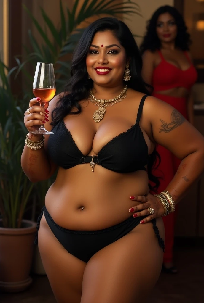 night scene, extreme close up photo of sexy indian from top view, big cheeks, curvy, hourglass figure, swooping breasts, deep cleavage, open arms, sexy armpits, erotic standing on big pumpkins with wide open spread legs, ponytail, necklace, completely nude, seductive eyes, look at viewer and subtle smile, sultry, (cinematic:1.3), intricate details, (ArtStation:1.2)