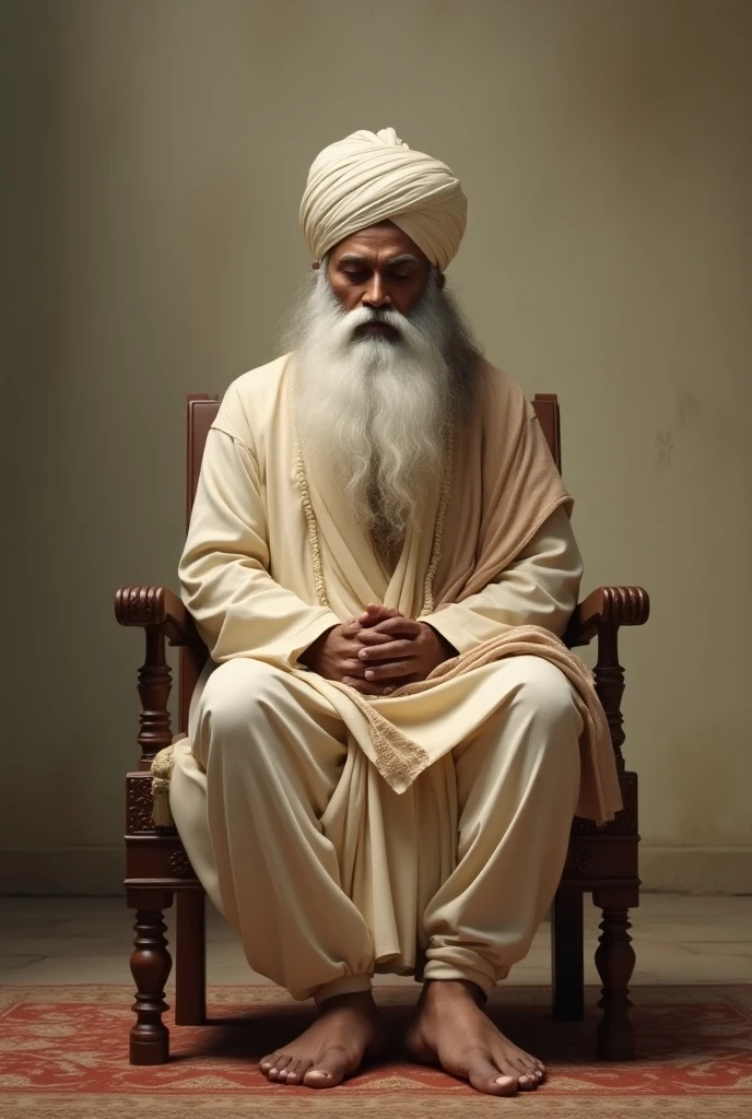 Pakistani rich man in village home sitting on chair