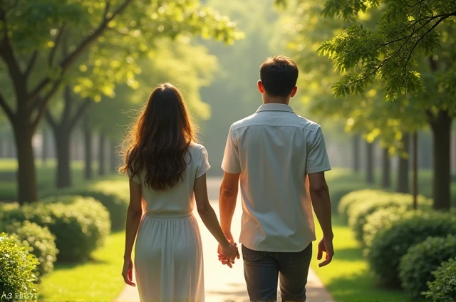 Walk in the garden Girl and boy Young boy fucks young girl's pussy