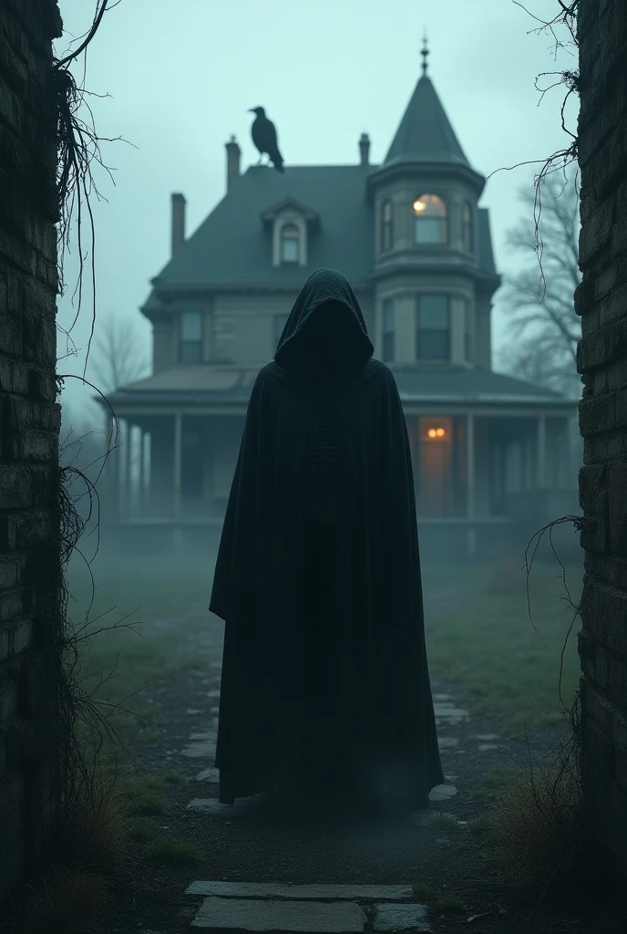 An ambulance passed in front of a village house at night and the supernatural creature followed it as it left the house. 