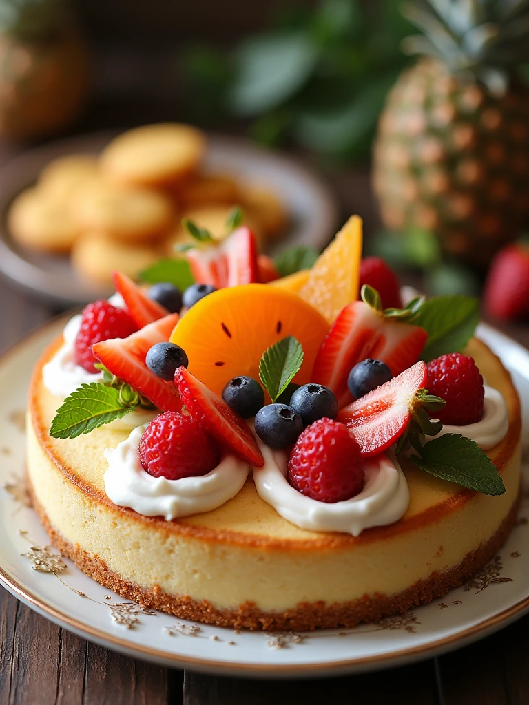 (Best Quality,Very detailed depiction, Incredible High Resolution,Photographic images,),Pictures of the gorgeous cake buffet ,Delicious looking cake, Wide Variety of Cake Types , Lots of cakes are shown in the picture,Seasonal Fruits 