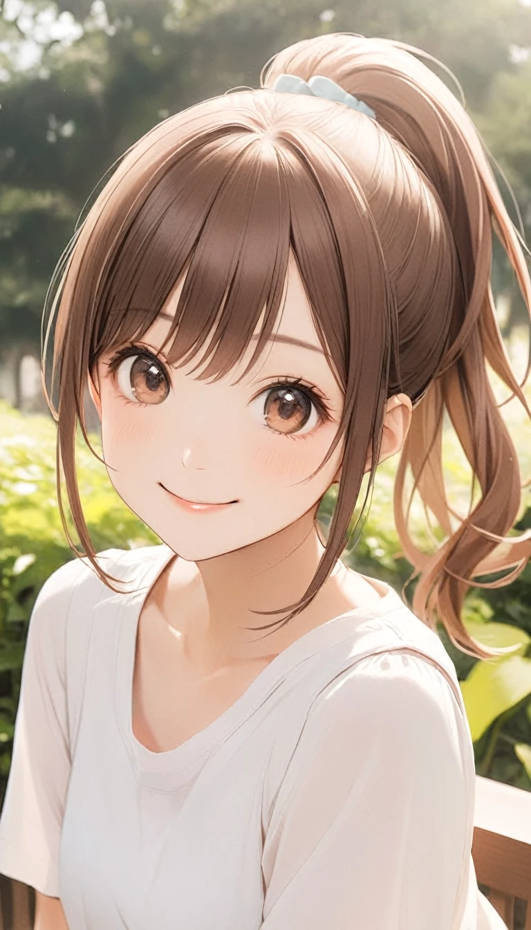 Takagi-san、Shiny brown hair, Long Hair,Forehead、Center part、 Beautiful brown eyes、smile、Sparkling eyes, (fine grain)、Very fine eye、Highly detailed face, Highly detailed eyes,
(masterpiece:1.3, Highest quality, 超High resolution, Super detailed), Cowboy Shot、 One woman,Highest quality, masterpiece, High resolution,
(masterpiece:1.2, Highest quality), (Realistic, photoRealistic:1.4), Beautiful illustrations, (Natural Side Lighting, Cinema Lighting), Browsing Caution,
View your viewers, 1 girl, Japanese, Perfect Face, Cute and symmetrical face, Glowing Skin,
Big eyes, Long eyelashes, (chest:0.8, Thick thighs), thin,
Beautiful detailed hair, Beautifully detailed face, Beautiful attention to detail, Beautiful clavicle, Beautiful body, 美しいchest, Beautiful thighs, Beautiful feet, Beautiful fingers,
(Gym clothes with short sleeves, Blue-brown buruma:1.5),
(Beautiful views), evening, (Grass is overgrown), wariza (かわいらしいsmile, Upward glance, Lips parted),