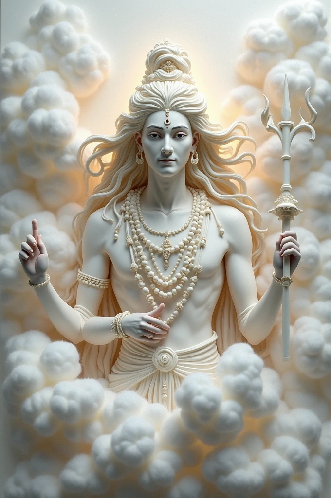 A cauliflower made statue of Shri Krishna in the cauliflower fields.