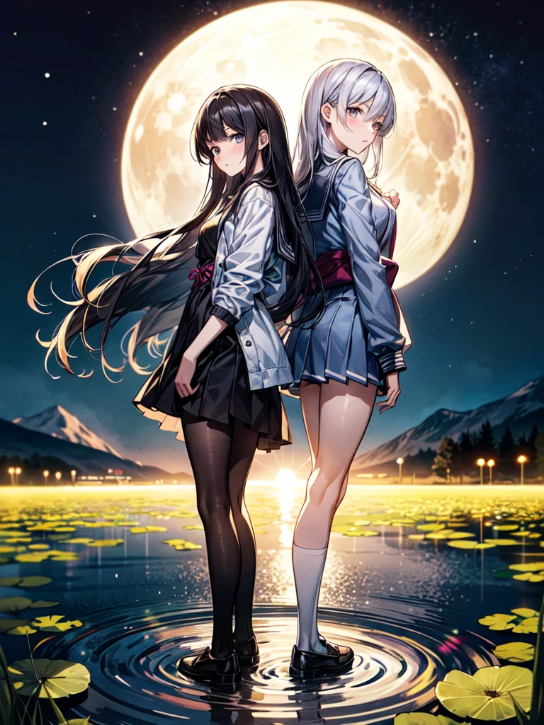 excellent anatomy,moon at night, genius composition, highest quality, masterpiece, Beauty that cannot be depicted in the future,Kindergarten children,Panty shot,dynamic range,