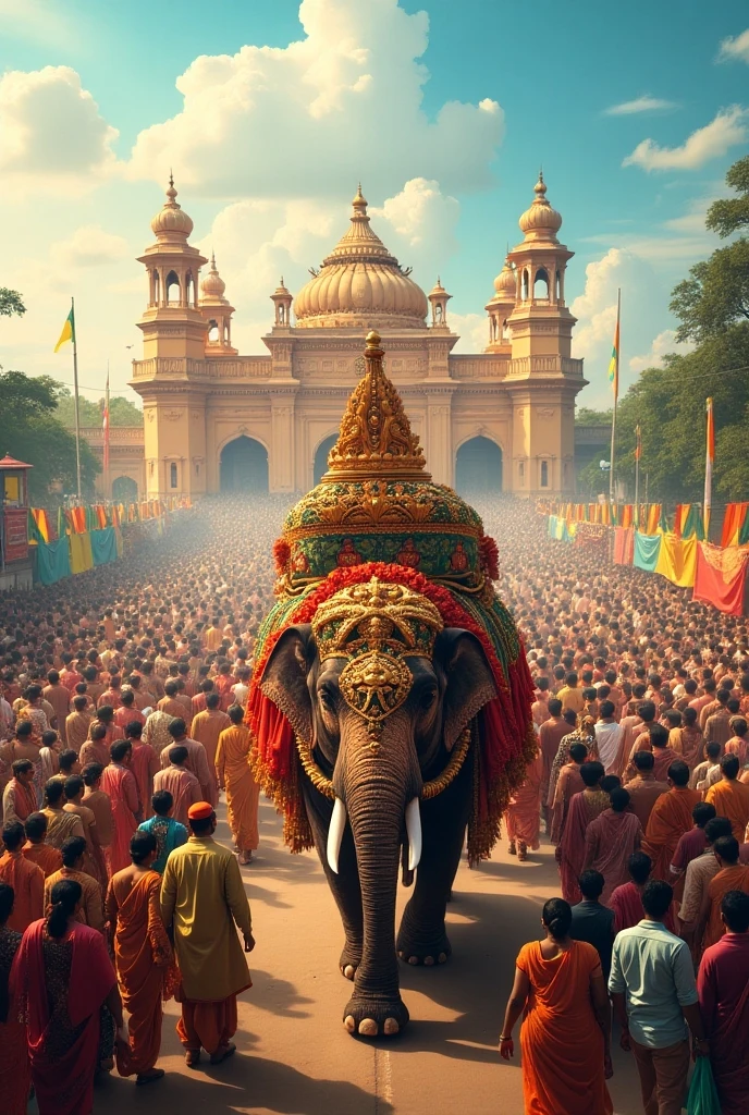 Kerala's elephants festival celebrations in one image