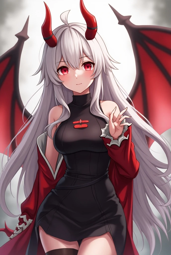 masterpiece,best quality,
1girl,dragon girl,twintails,silver hair,multicolored hair,crimson hair,pointy ears,
dragon horns,dragon wings,dragon tail,long tail,grey eyes,slit pupils,evil smile,arm behind back,
fog,red moon,full moon,starry sky,despair,perspective,from above,
<lora:Mw_xl_v1:0.8>,