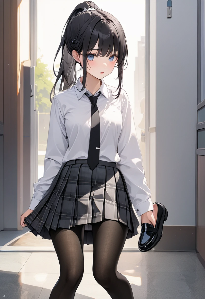 Fubuki, Dealer clothes、pantyhose、Photo from below、medium chest、bootini skirt、blouse、Commer Best