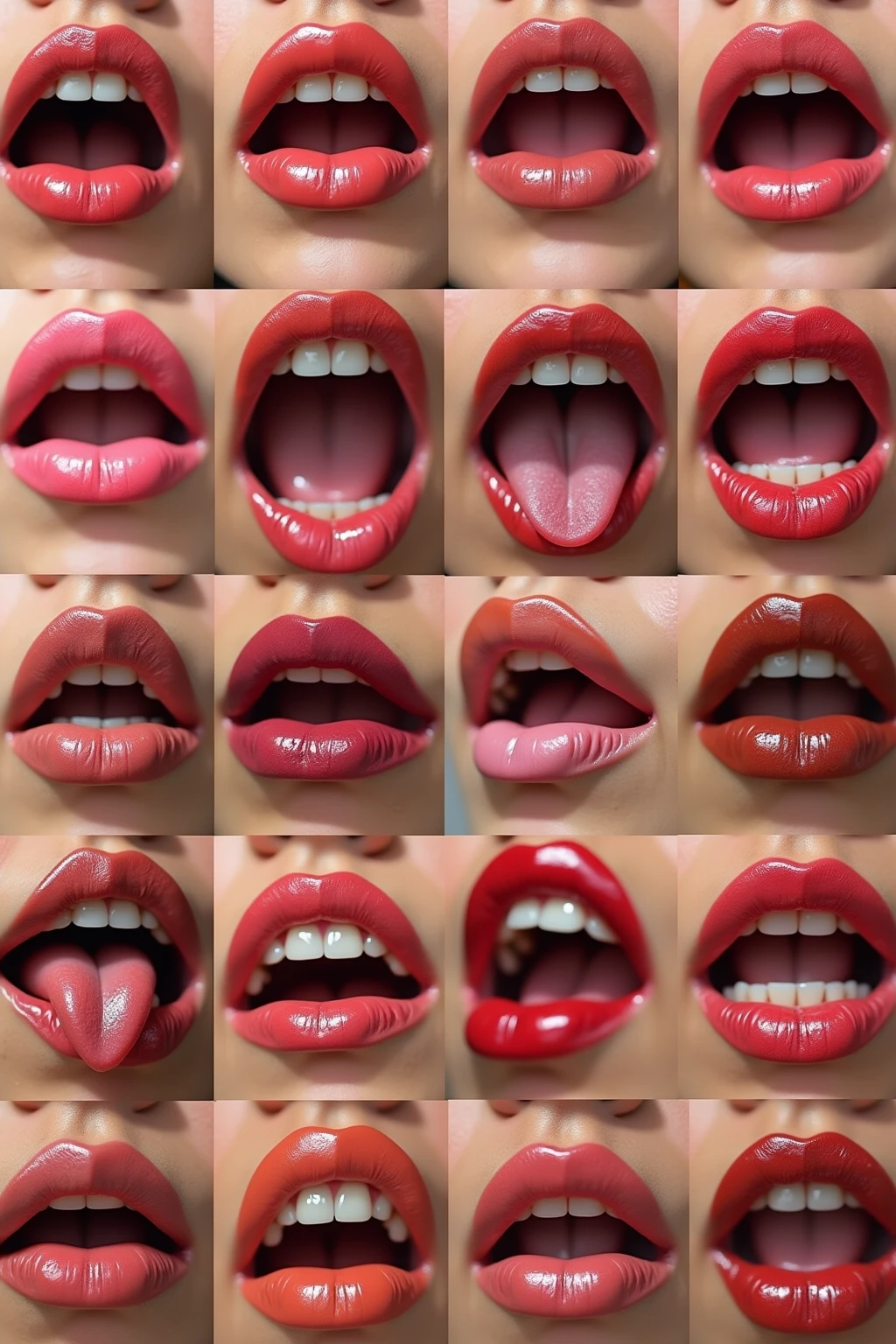 Hyper-realistic open mouth  on tongue  tongue mouth teeth neat skin details