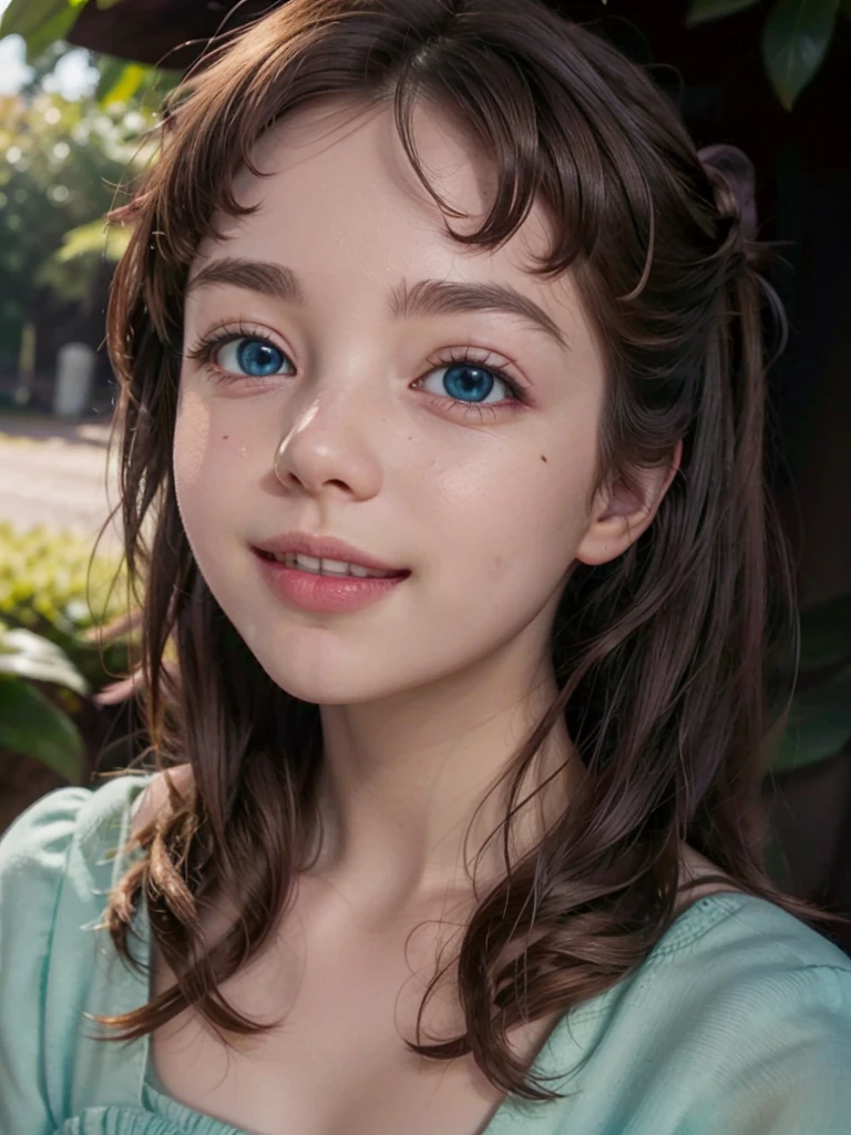 1girl, Wendy Darling, detailed face, ultra realistic, high details, cozy atmosphere, elegant, smiling, red hair, in a garden, UHD, blue eyes, detailed skin, beautiful detailed eyes, beautiful detailed lips, extremely detailed eyes and face, long eyelashes, photorealistic, photo-realistic:1.37, masterpiece:1.2, realistic, vivid colors, studio lighting, physically-based rendering, sharp focus, professional, bokeh