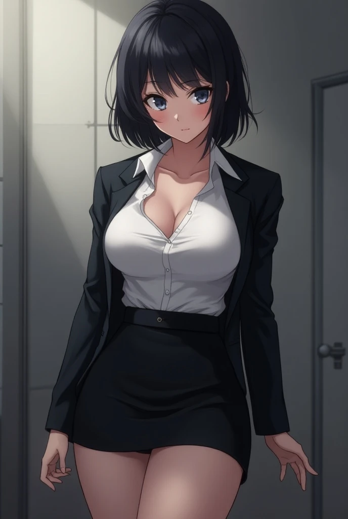 female with green fringe style bob haircut,
BREAK ((grey jacket, jacket, pantyhose, , u.a. , necktie, red necktie, shirt, white shirt, collared shirt:1.5))
BREAK indoors, standing, looking at viewer, smile, dynamic pose,
BREAK (masterpiece:1.2), best quality, high resolution, unity 8k wallpaper, (illustration:0.8), (beautiful detailed eyes:1.6), extremely detailed face, perfect lighting, extremely detailed CG, (perfect hands, perfect anatomy),