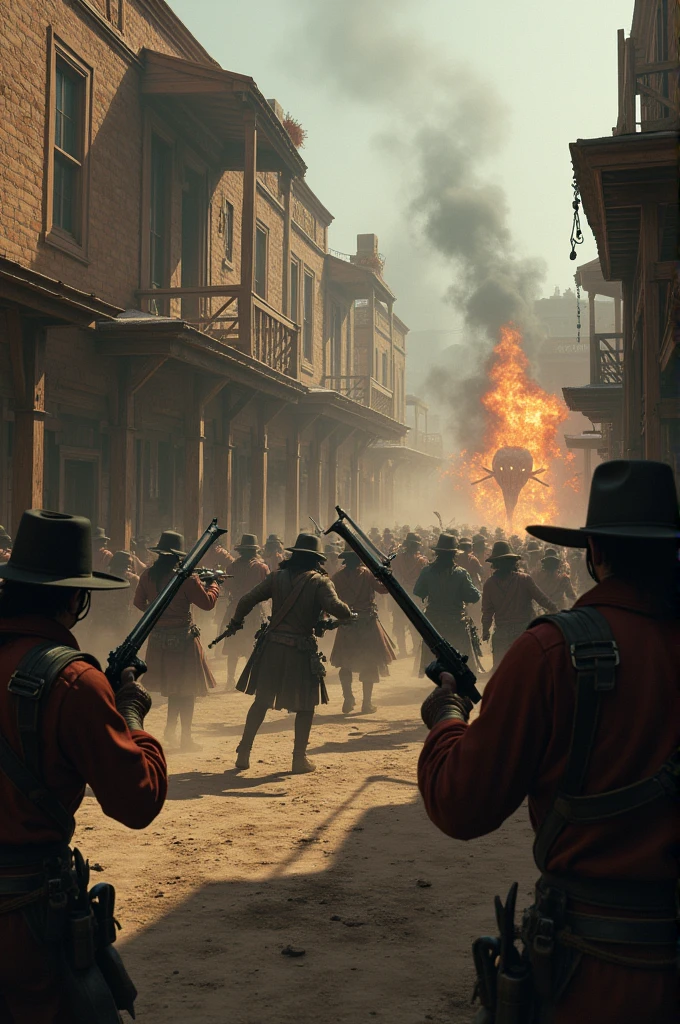 a group of people walking down a street at night with torches, action scene from the film, burning scene in the background, still from a terence malik film, the night war rages behind him, shot from danis villeneuve movie, furious action scene, mutants roaming in the evening, screenshot from a movie, movie screen shot, shot from movie, action scene screenshot