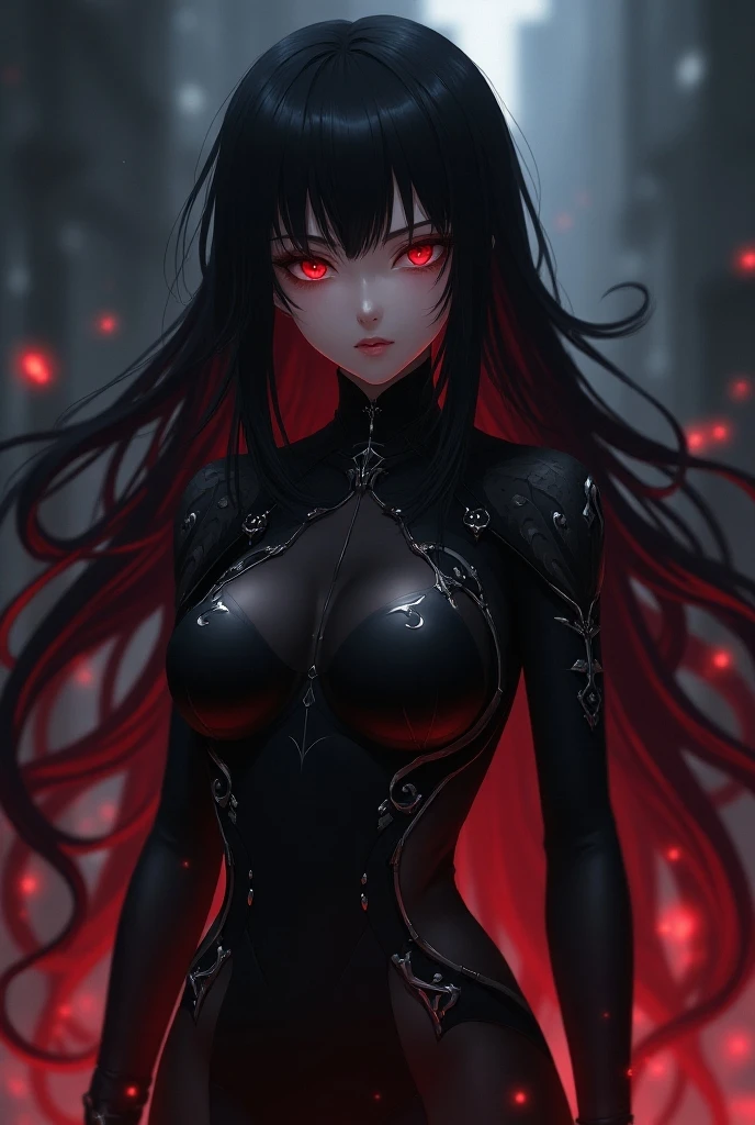 Black Slime girl, Slime girl made of black slime skin, large Black slime breast, Black slime vagina, Short Black slime hair, red glowing eyes, Whole naked body made of Black slime, Black slime dripping from from naked body, long Black slime tongue sticking out, inside pool filled with Black slime.