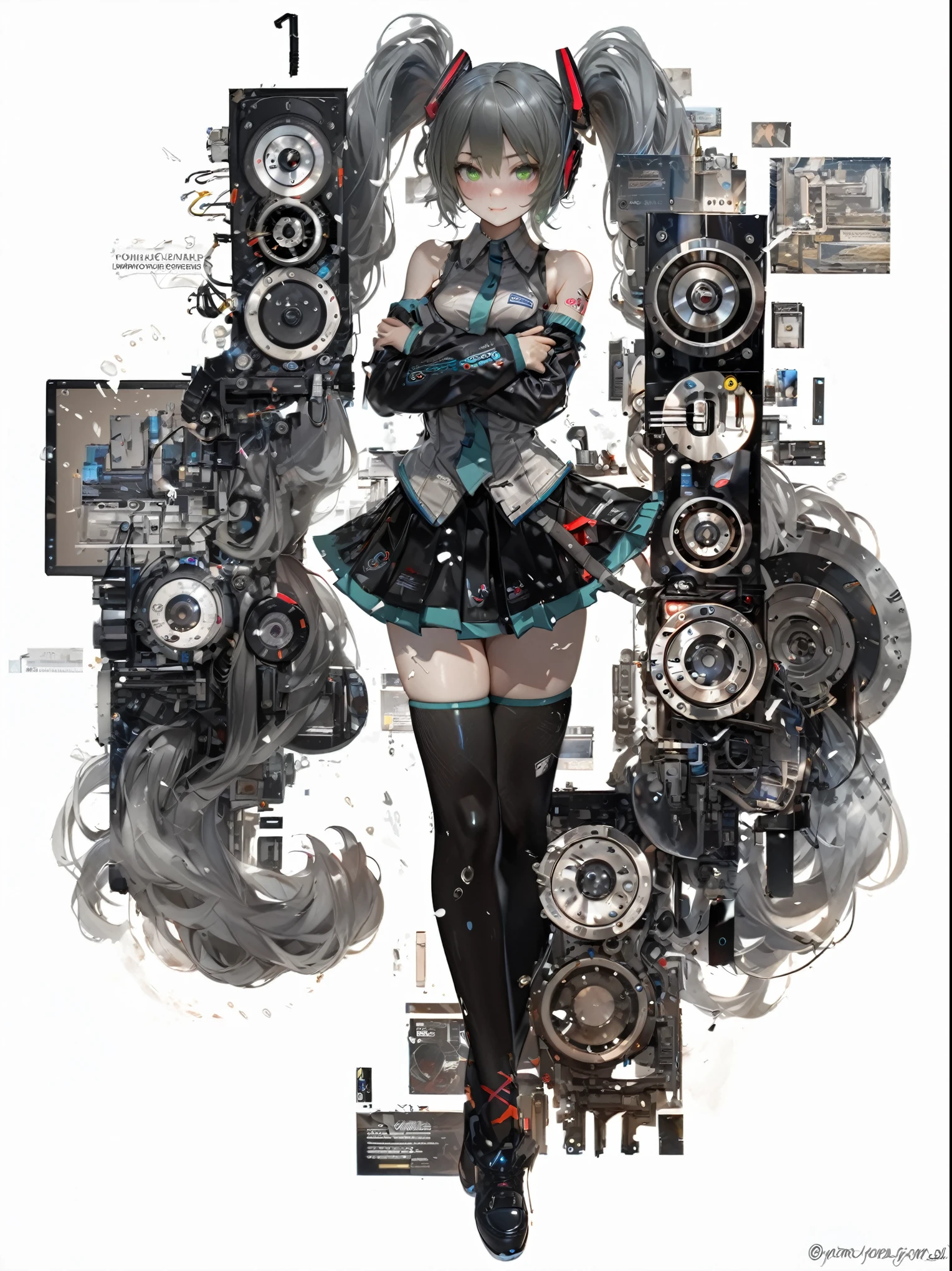 a girl with furry animal ears,bangs,exposed shoulders,long black hair,blushing face,visible eyebrows,green eyes,hair between eyes,detailed princess style,long hair,looking at viewer,medium breasts,multicolored hair,shirt,sleeveless,solo,upper body,white shirt,(best quality,4k,8k,highres,masterpiece:1.2),ultra-detailed,(realistic,photorealistic,photo-realistic:1.37),portraits,soft lighting