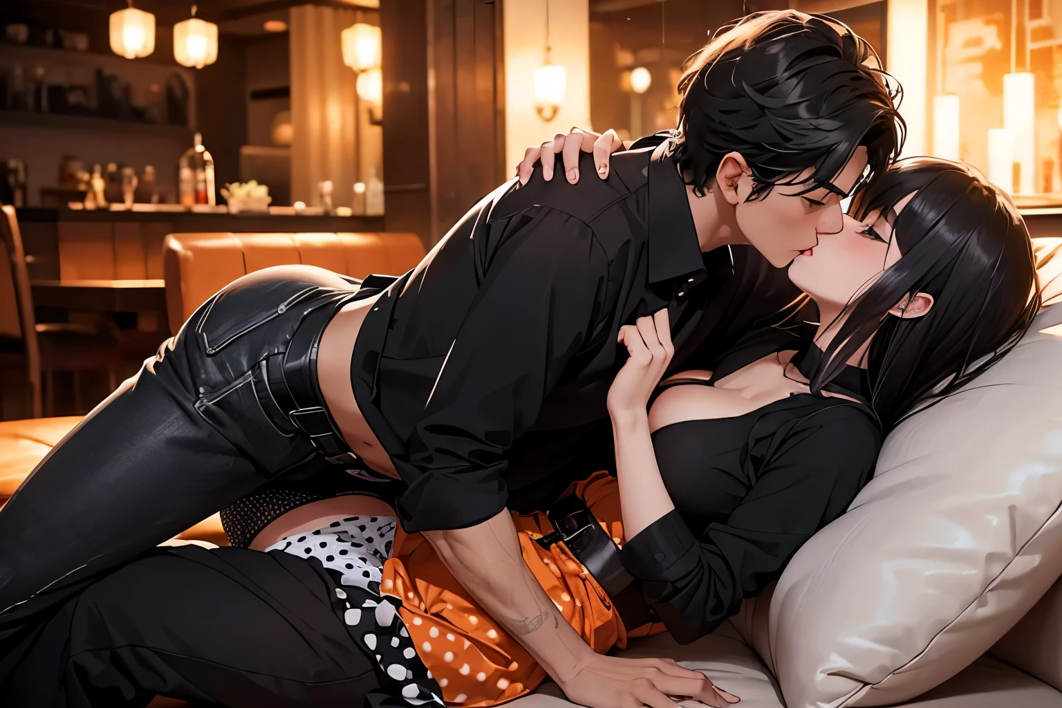 (Sex:2.0)、((A woman and a man look at each other and embrace))