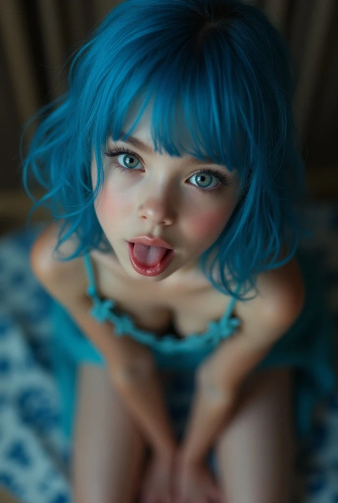 Photo of emma Myers posing in her  showing with very thick and sticky semen spilling all over her body, semen dripping out of vagina, semen dripping out of mouth with tongue out, solo, blue eyes, reverse bob haircut, shiny skin, hourglass body, muscular, voluptuous, big breasts, photo from in-between the legs, WET skin, warm atmosphere, photograph, photoshoot, Captured by Panavision Panaflex Platinum Camera with Panavision Primo Primes Spherical Lens 75mm T1.9